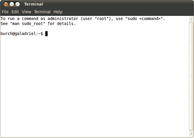screenshot of a terminal application