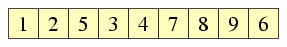 Array: 1, 2, 5, 3, 4, 7, 8, 9, 6
