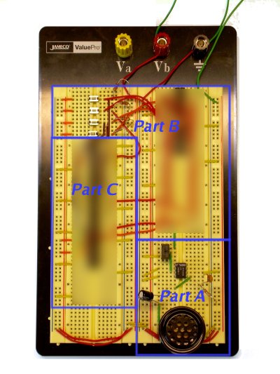Photograph of a circuit implementing a bugle